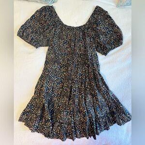 Wild Fable Black Floral Smoked Dress